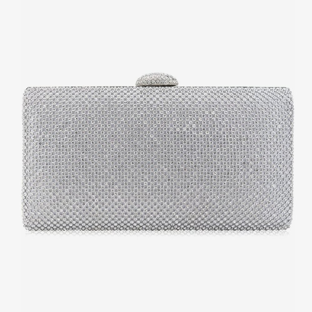 Dexmay Large Rhinestone Purse with Crystal Clasp Evening Clutch Bag Formal Party
